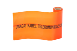 TAŚMA POMARAŃCZOWA Z METALEM, NADRUK: UWAGA - KABEL TELEKOMUNIKACYJNY SZER.20 CM. ROLKA 200MB