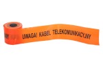 TAŚMA POMARAŃCZOWA SZER. 10 CM, NADRUK: UWAGA! KABEL TELEKOMUNIKACYJNY ROLKI 500 MB