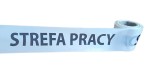 TAŚMA BIAŁA SZER. 8 CM. NADRUK: STREFA PRACY ROLKA 100 MB