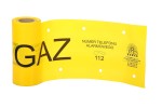 TAŚMA OSTRZEGAWCZA ŻÓŁTA SZER.20 CM; GR. 0,30 MM; NADRUK, ROLKI 100 MB